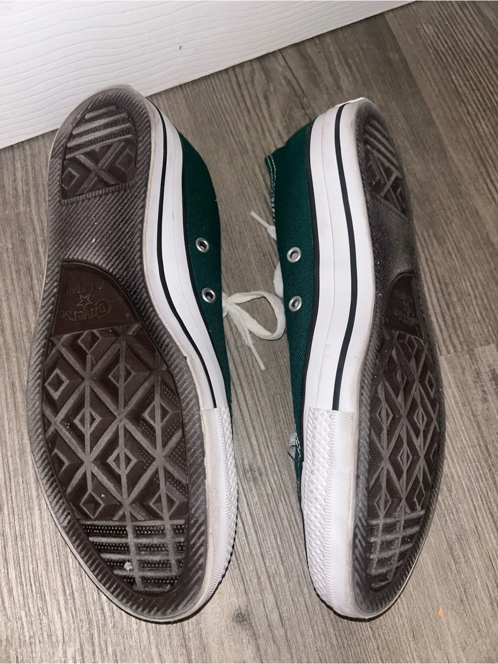 Converse Kids Low-Top Canvas Sneakers - Dark Green & White